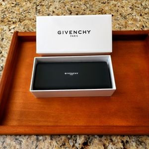 New Givenchy Sunglass Eyeglass Black Hard Case W/ Box And Cloth.